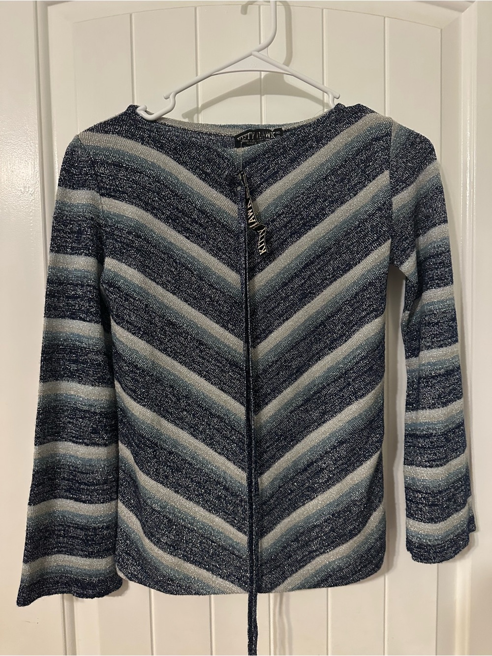 Blue striped vintage long sleeve top